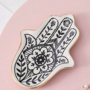 PUDDING CABIN Mandala Hamsa Ring Dish Trinket Tray Trinket Dish Holder Jewelry